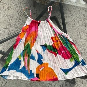 Desigual White Orange Blue Pink bird top L